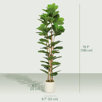 6FT Artificial Fiddle Leaf Fig Tree, Fake Potted Tree, Green Artificial Trees at Gallery Canada