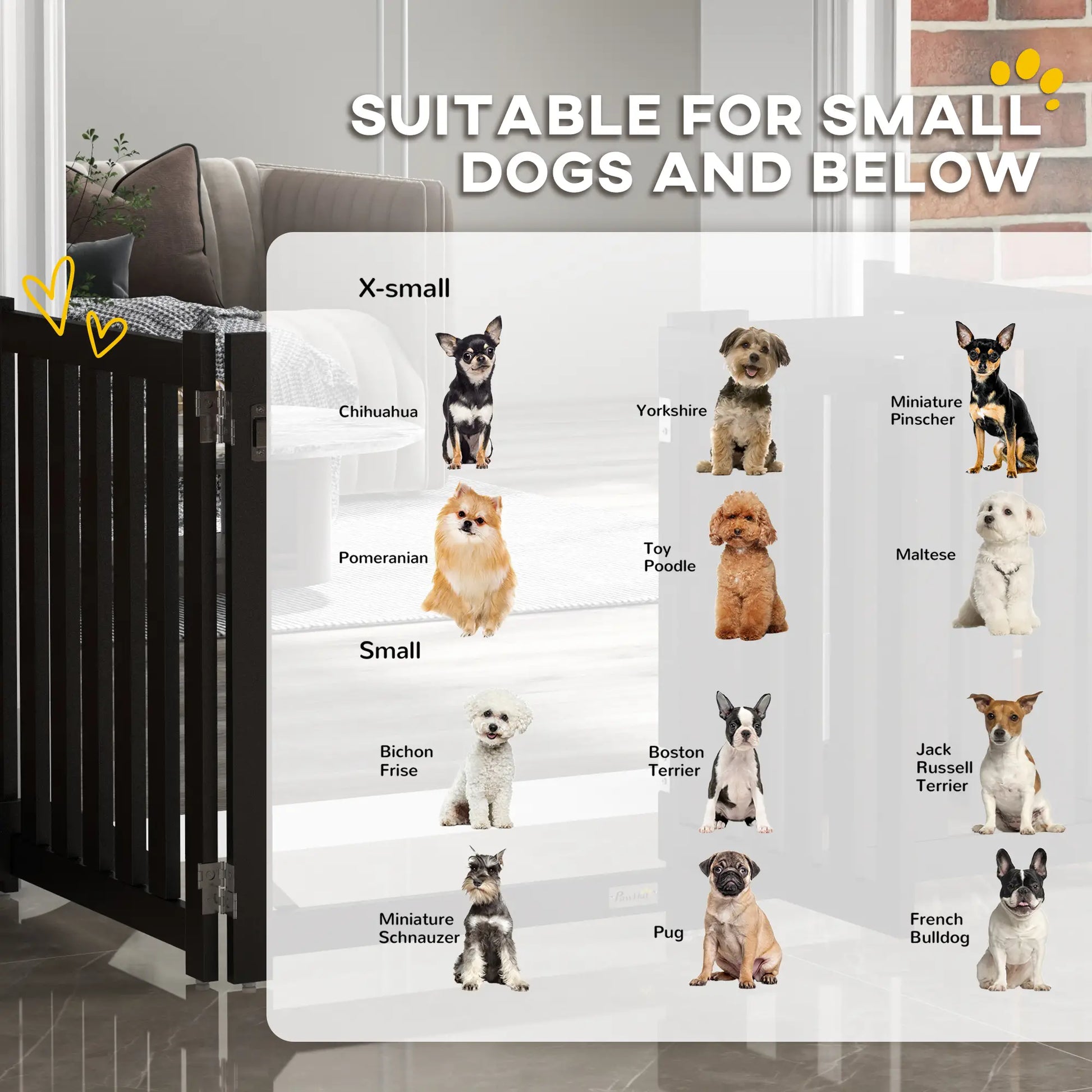 Foldable Dog Gate With Door, 4 Panels Freestanding, Black Houses, Kennels & Pens at Gallery Canada