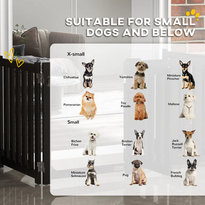 Foldable Dog Gate With Door, 4 Panels Freestanding, Black Houses, Kennels & Pens at Gallery Canada