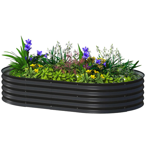 5' x 3' x 1' Large Outdoor Planter Box, Galvanized Raised Garden Bed, Black
