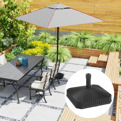 Heavy Duty Outdoor Umbrella Base Stand, 17.7" L x 17.7" W x 11.8" H, Black Umbrella Bases at Gallery Canada