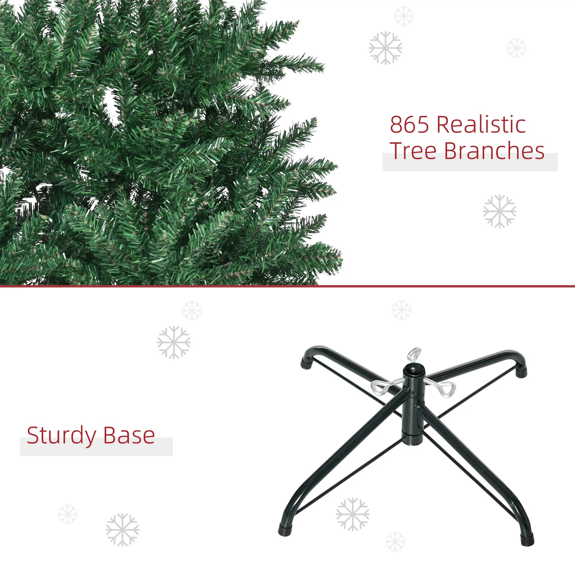 6.9ft Artificial Christmas Tree, Metal Stand, Spruce Tips, Green Artificial Christmas Trees at Gallery Canada
