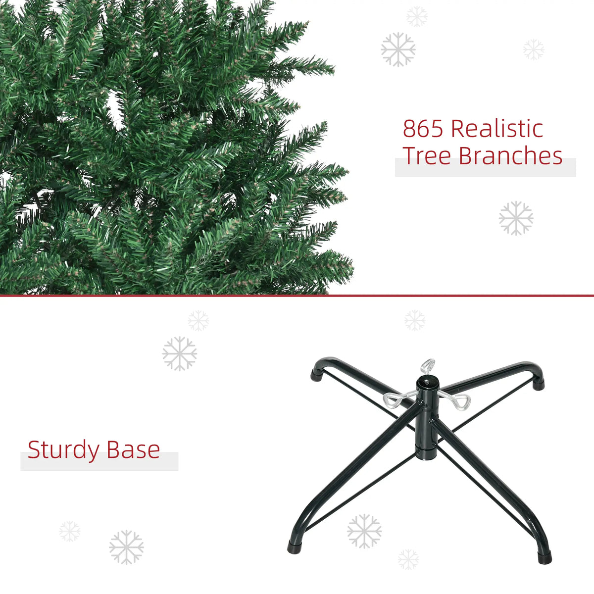 6.9ft Artificial Christmas Tree, Metal Stand, Spruce Tips, Green Artificial Christmas Trees at Gallery Canada
