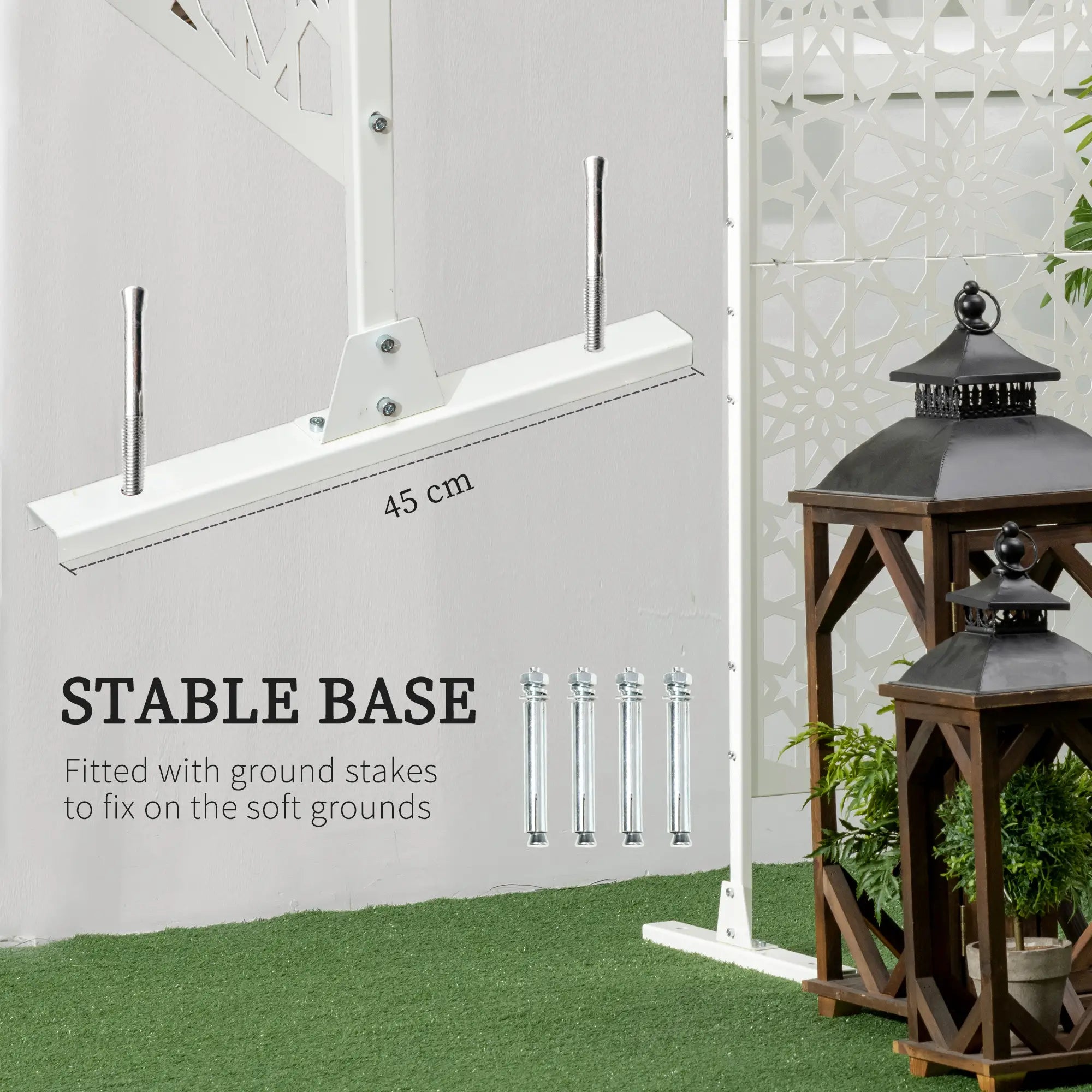 Metal Outdoor Privacy Screen, 36.2
