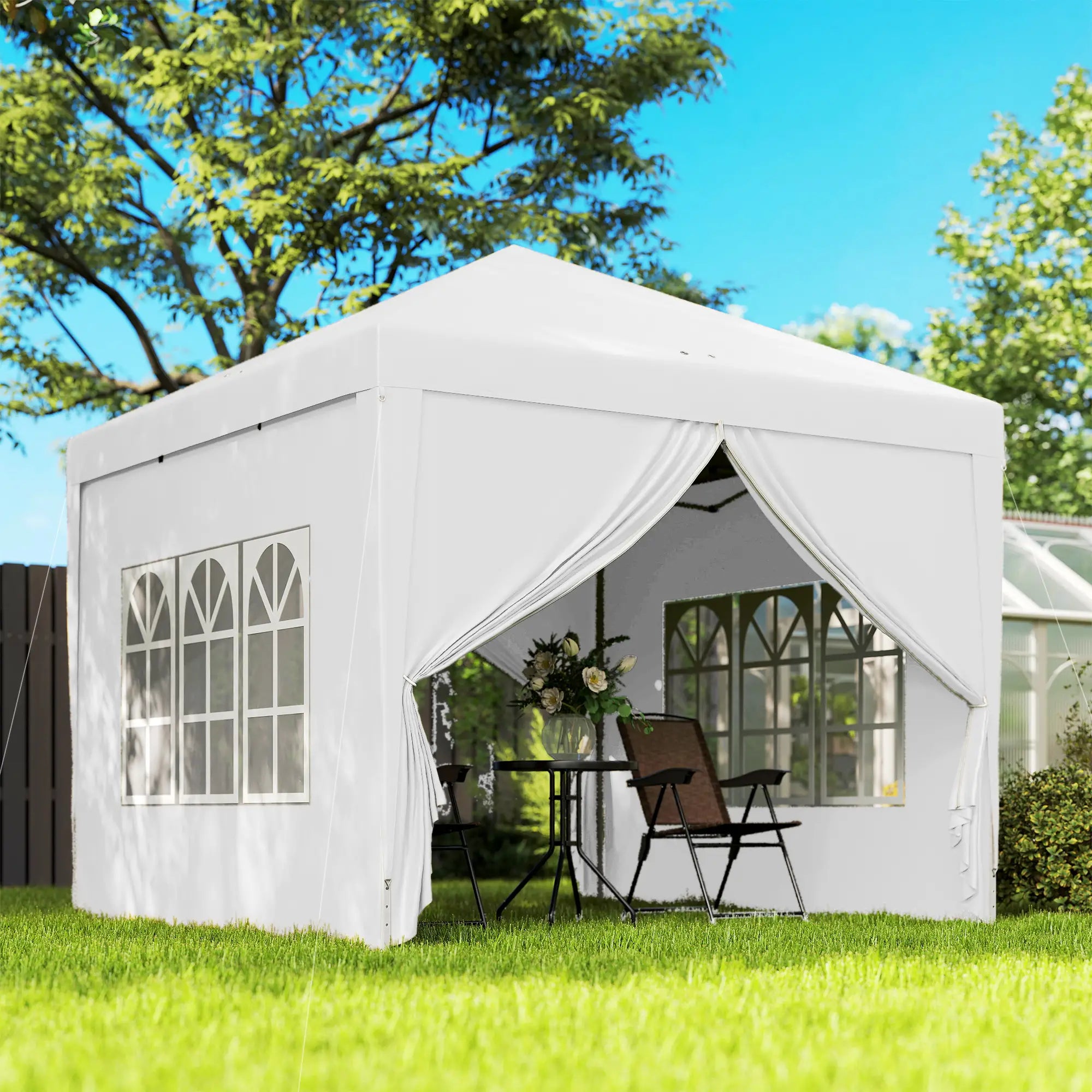 10'x10' White Outdoor Pop Up Party Tent Wedding Gazebo Canopy, White Pop Up Canopies at Gallery Canada