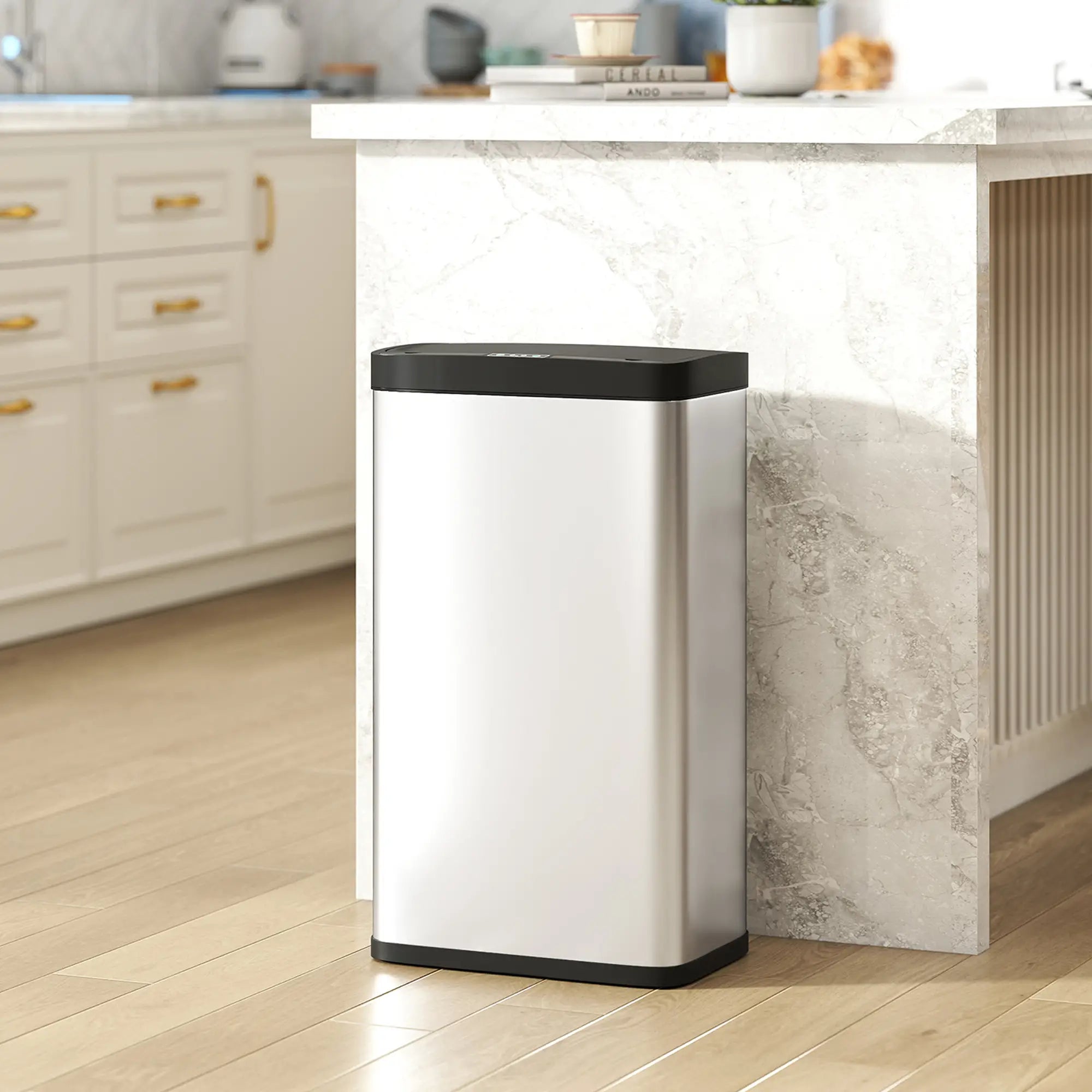 12 Gallon Sensor Can, Automatic Garbage Can, Stainless Steel, Silver Household Supplies at Gallery Canada
