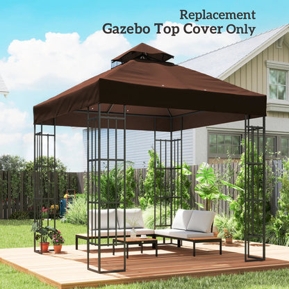 10' x 10' Gazebo Replacement Cover, 2-Tier Roof, UPF30+, Coffee Gazebo Canopy Replacement at Gallery Canada