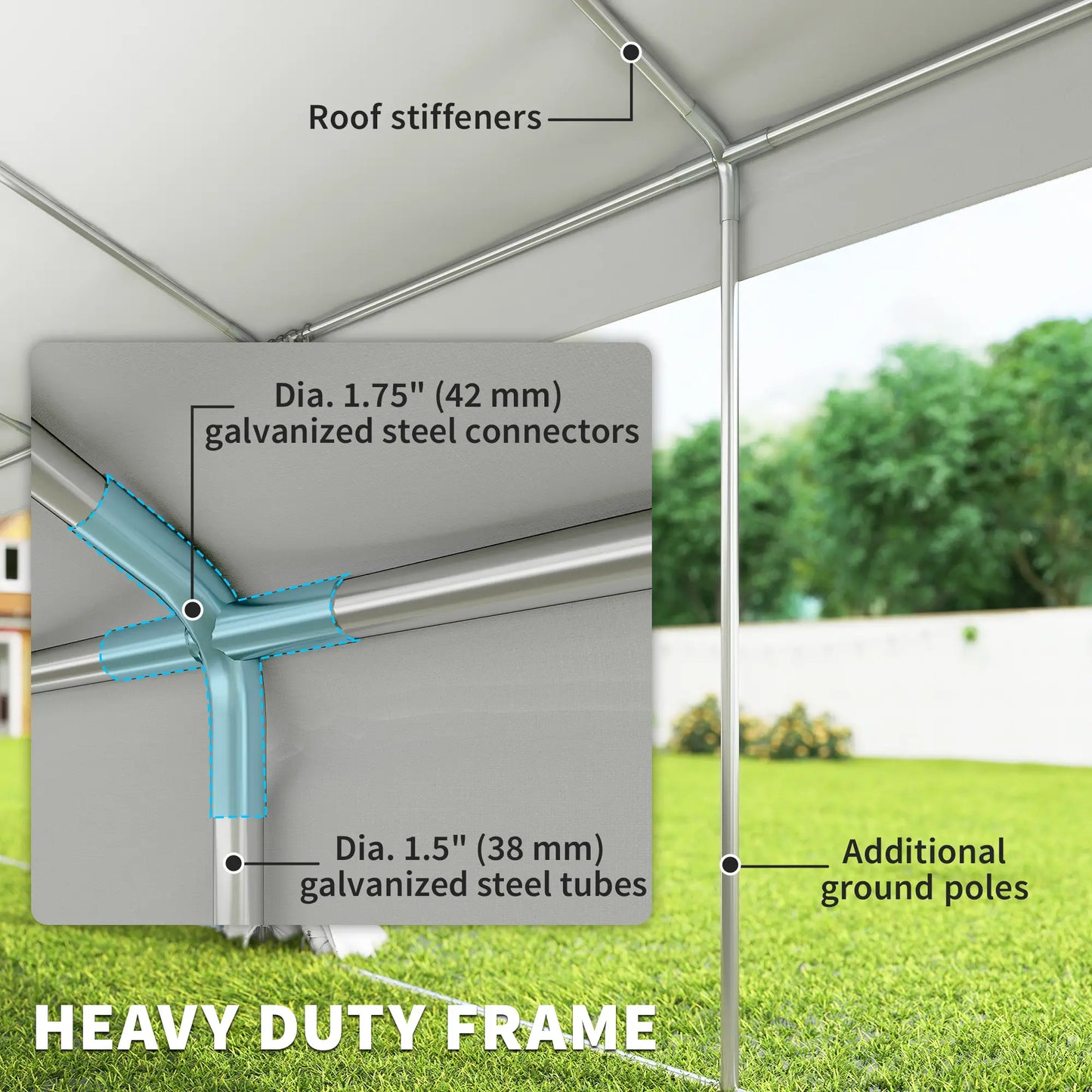 Heavy Duty Party Tent, 20' x 40' Large Sun Shade Canopy, White Canopy Tents at Gallery Canada