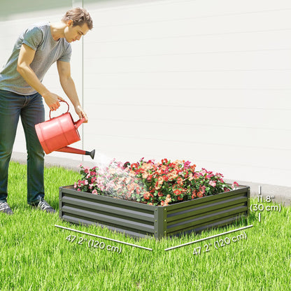 4' x 4' x 1' Galvanized Steel Raised Garden Bed, Light Grey Galvanized Planter Boxes at Gallery Canada