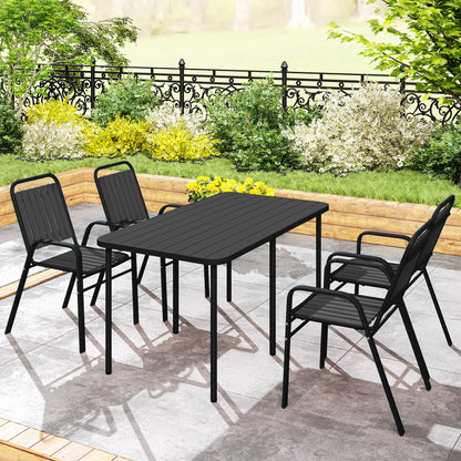 Stackable Outdoor Dining Chairs, Set of 4, Patio, Balcony, Black Patio Chairs at Gallery Canada