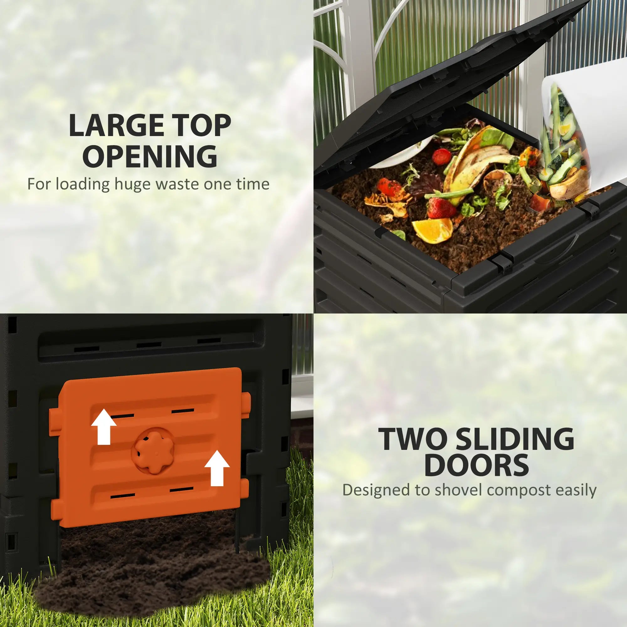 Compost Bin, Garden Composter, 120 Gallon (450L), Orange Garden Accessories at Gallery Canada