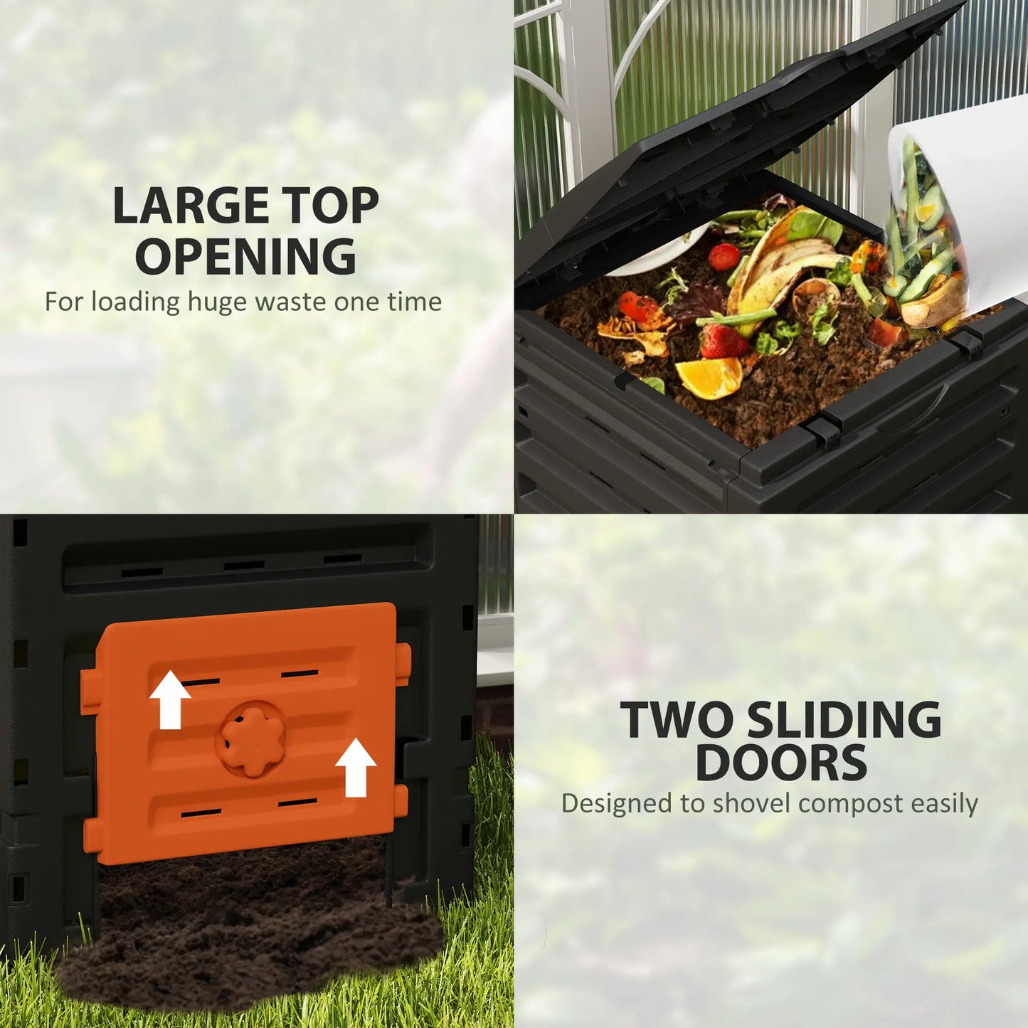 Compost Bin, Garden Composter, 120 Gallon (450L), Orange Garden Accessories at Gallery Canada