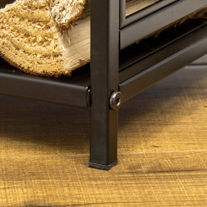 Firewood Rack With 4 Tools, Log Holder, 18.1" x 11.8" x 27.6", Black Firewood Racks at Gallery Canada