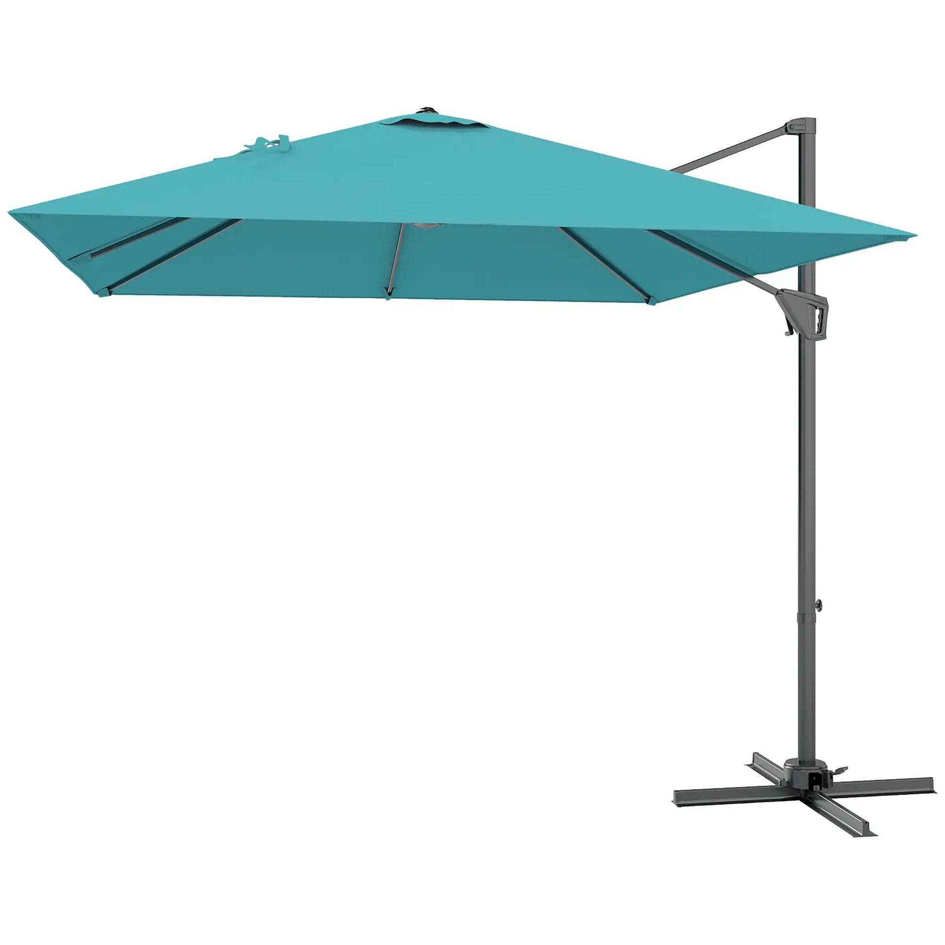8'x8' Square Patio Hanging Offset Umbrella, Outdoor Cantilever Parasol, Blue Offset Cantilever Umbrellas Blue at Gallery Canada