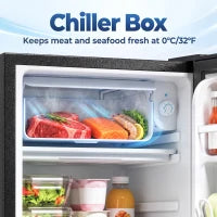 3.2 Cu Ft Mini Fridge, Single Door Compact Refrigerator, Silver