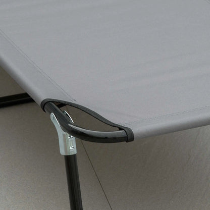 Outdoor Folding Lounge Chair, Reclining Back, Breathable Mesh, Grey Lounger Chairs at Gallery Canada