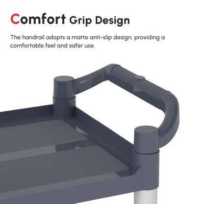 3-Tier Utility Cart, 3 Shelves, Rolling Storage Trolley, Silver Grey Kitchen Islands & Kitchen Carts at Gallery Canada