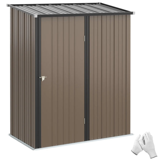 5' x 3' Outdoor Storage Shed, Steel Garden Shed, Lockable Door, Brown Sheds Brown, Grey at Gallery Canada