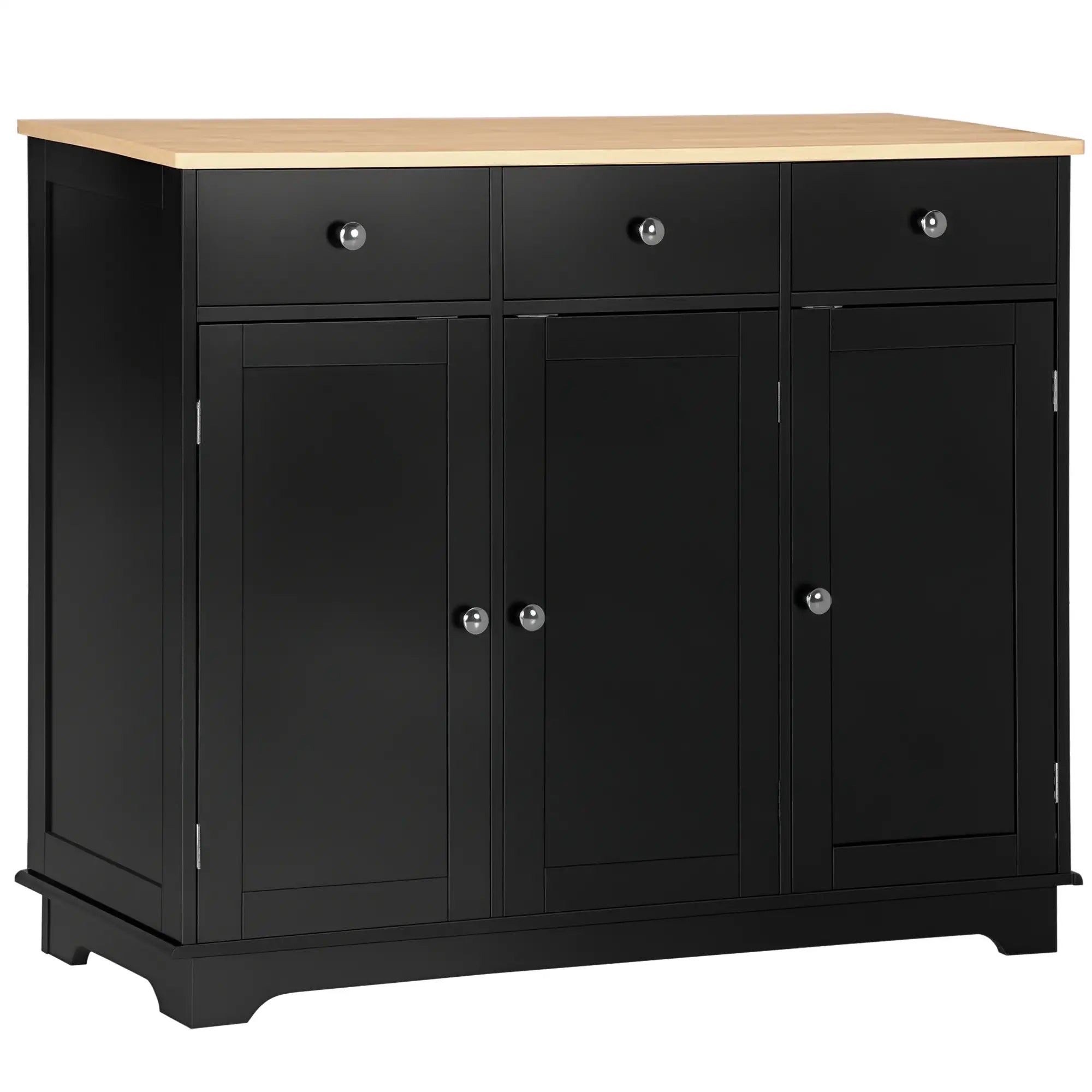 Modern Sideboard, Storage Cabinet with Drawers, Adjustable Shelves, Black Bar Cabinets Black at Gallery Canada