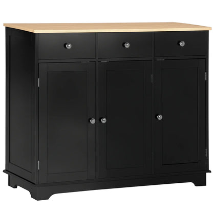 Modern Sideboard, Storage Cabinet with Drawers, Adjustable Shelves, Black Bar Cabinets Black at Gallery Canada
