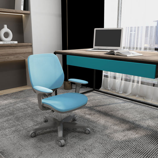 Office Chair, Small Computer Desk Chair with Mesh Back, Swivel Security Castors, Arm, Blue - Gallery Canada