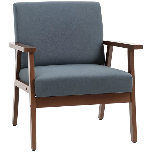 Modern Accent Chair, Cushioned Seat, Linen-Feel Upholstery, Dark Gray Accent Chairs Dark Grey at Gallery Canada