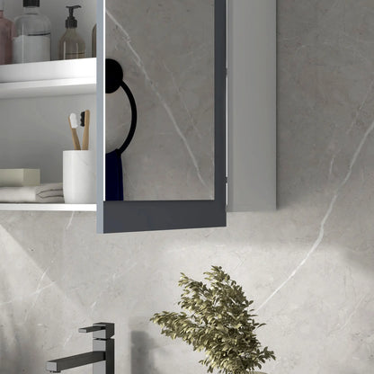 Wall Mounted Medicine Cabinet, Adjustable Shelves, White, Grey Bathroom Cabinets at Gallery Canada