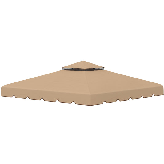 9.8' x 9.8' Replacement Canopy, Gazebo Top Cover with Double Vented Roof for Garden Patio (TOP ONLY), Khaki - Gallery Canada