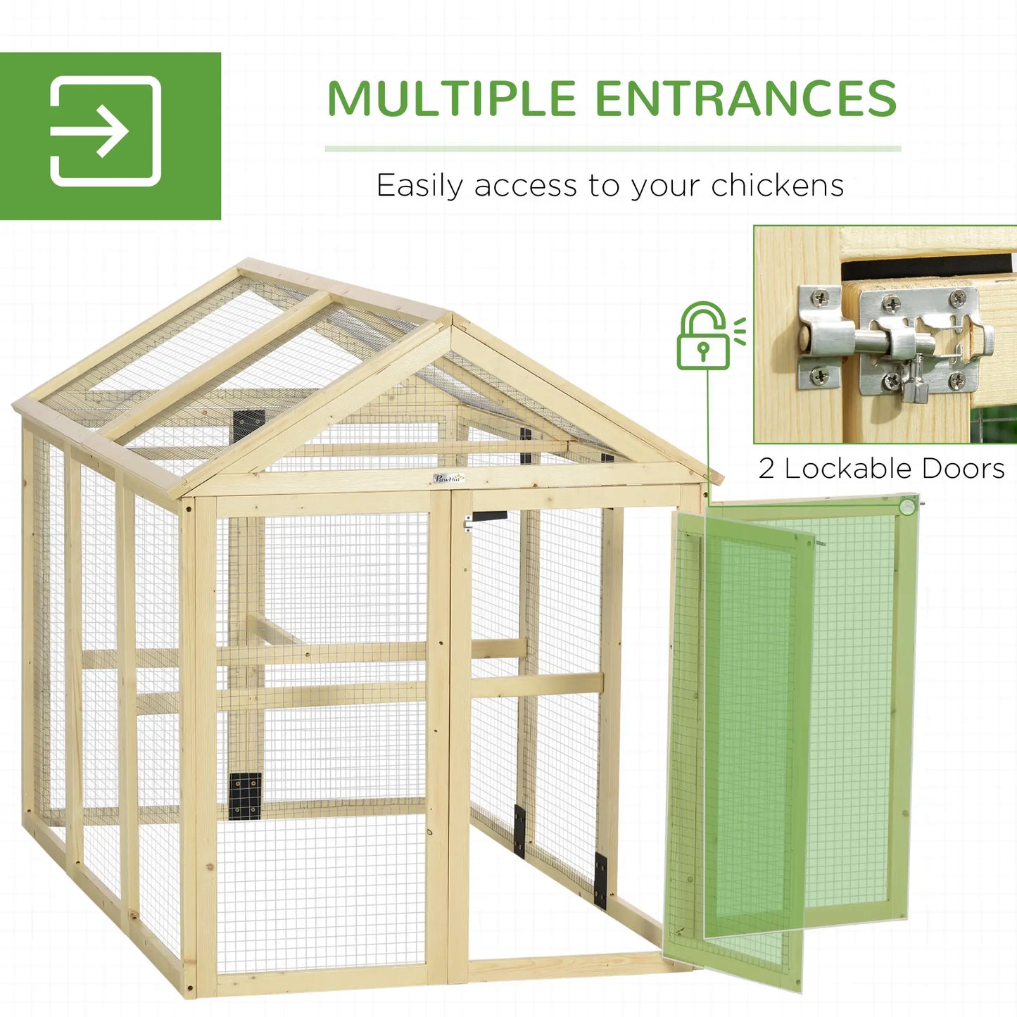 Expandable Outdoor Chicken Coop, 2 Doors, 3 Perches, 1–3 Chickens Chicken Coops at Gallery Canada