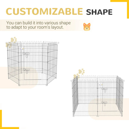 36 Inch 8-Panel Dog Playpen, Foldable Pet Exercise Crate, Black Dog Cages & Crates at Gallery Canada