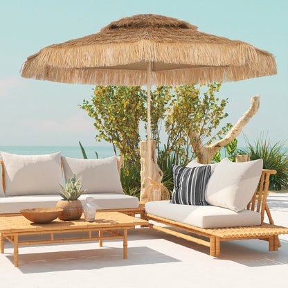 10 ft. Hula Thatched Tiki Umbrella, UPF30+, 8 Ribs, Natural Sun Umbrellas at Gallery Canada