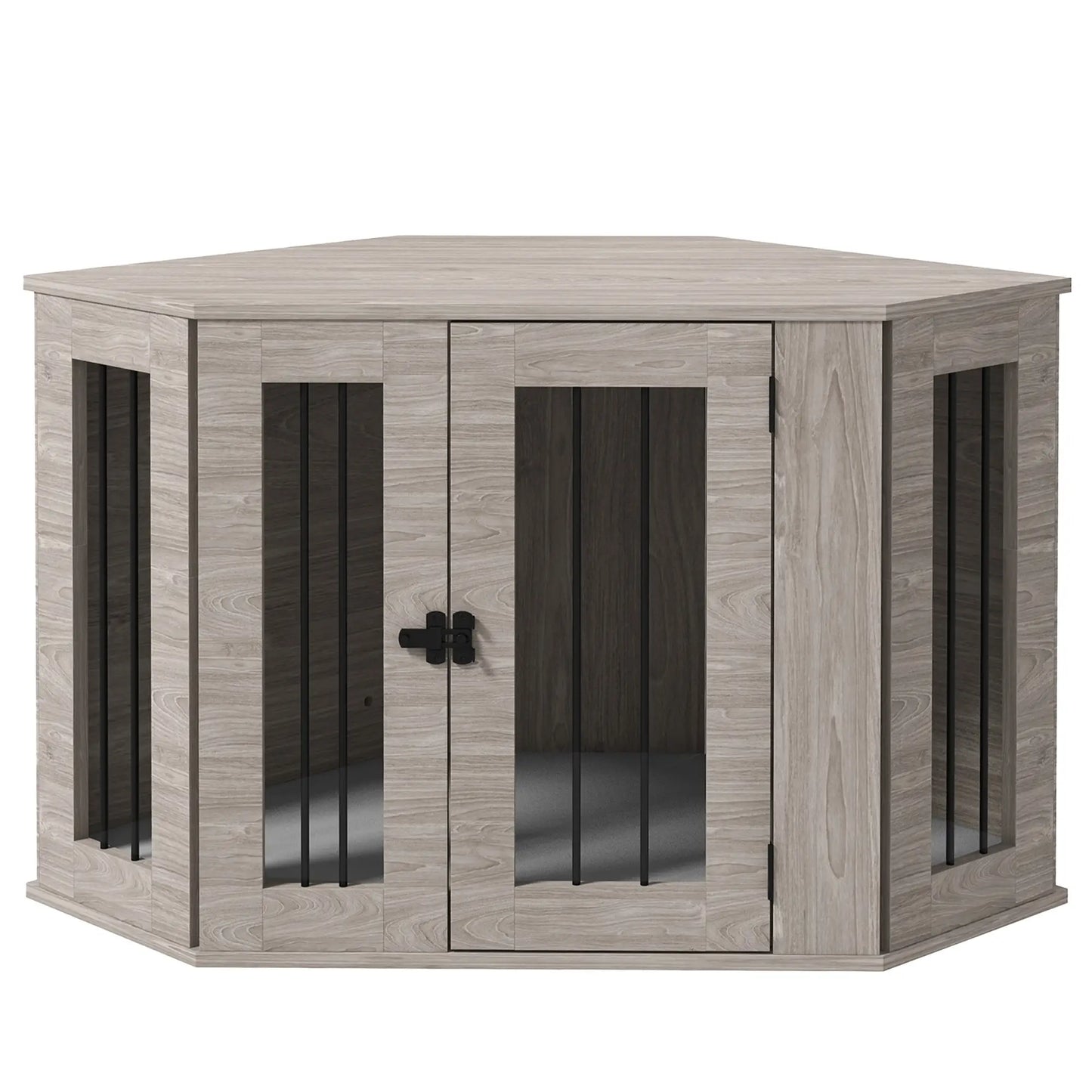 Dog Crate Furniture with Cushion, 41 Inch, Corner Design End Table, Grey Houses, Kennels & Pens Grey, Walnut Brown at Gallery Canada