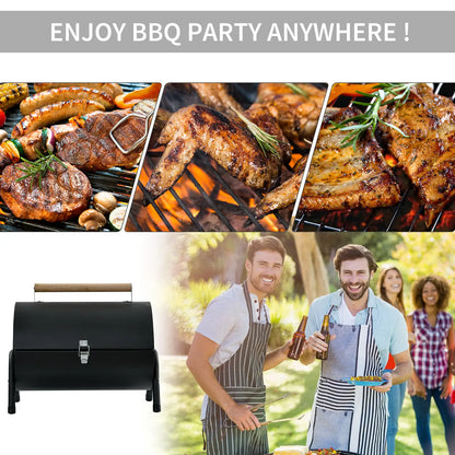 Outdoor Charcoal BBQ Grill, Tabletop Folding Barbecue, 17.3" x 9.8" x 14", Black Charcoal BBQ Grils at Gallery Canada