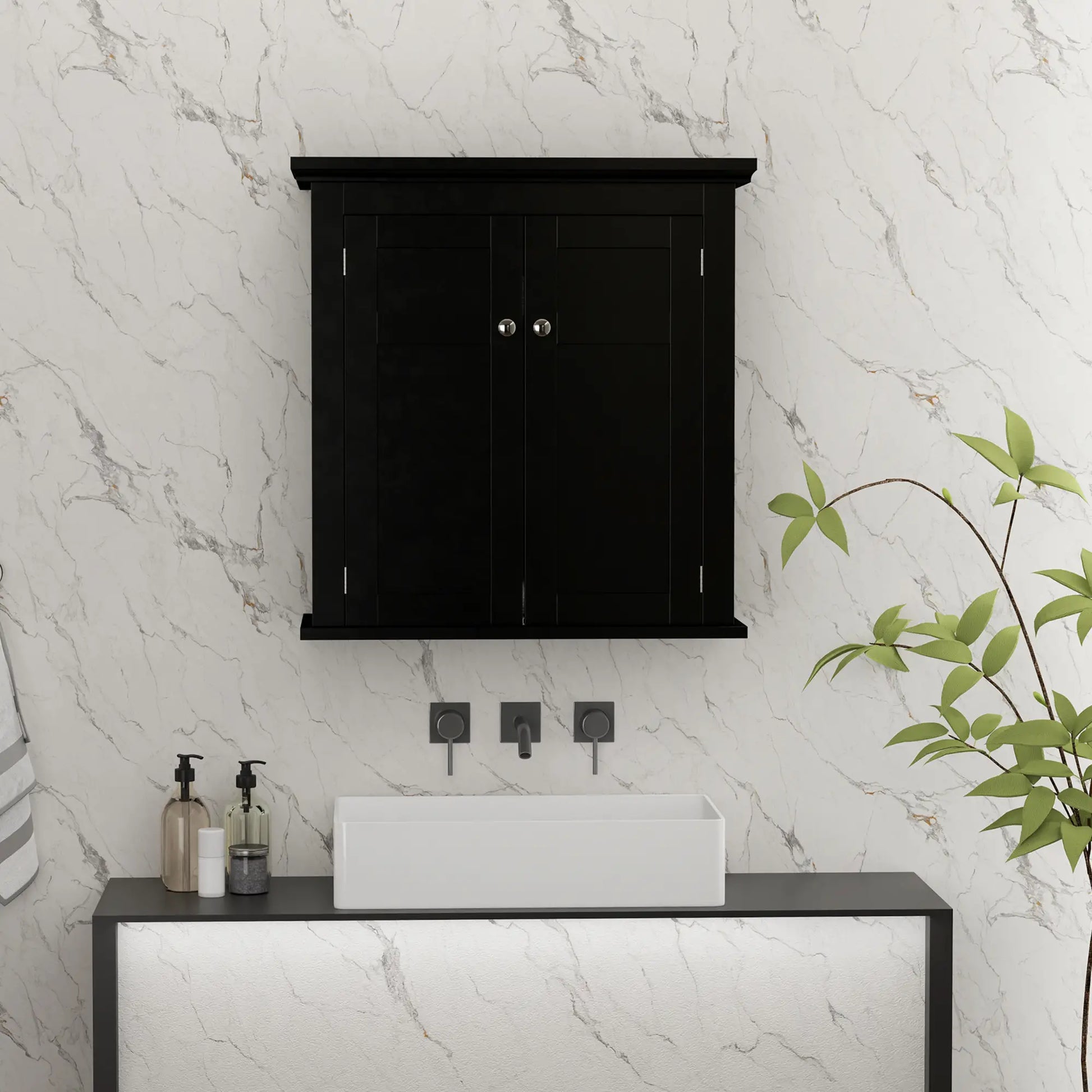 Bathroom Medicine Cabinet, Over Toilet Storage, Adjustable Shelves, Black Bathroom Cabinets at Gallery Canada