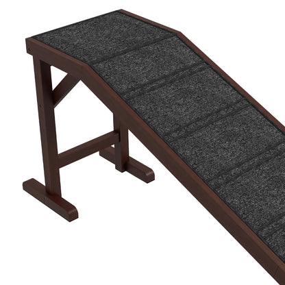Pet Ramp Bed Steps, Non-Slip Carpet Top, Pine Wood, 74"L x 16"W x 25"H, Brown Dog Stairs at Gallery Canada