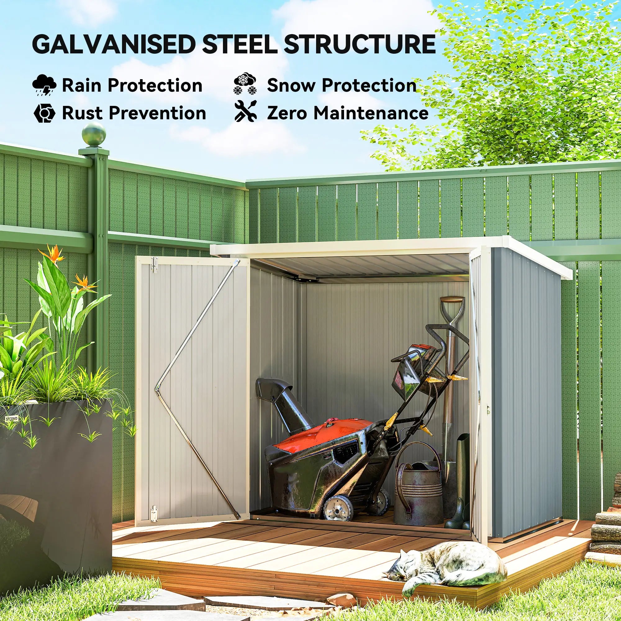 5' x 3' Metal Garden Storage Shed, Tool House With Double Doors Sheds at Gallery Canada