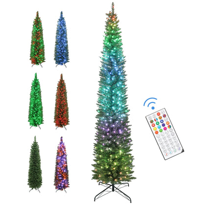9ft DIY Synchronized LED Hinged Pencil Christmas Tree, Green Pencil Christmas Trees at Gallery Canada