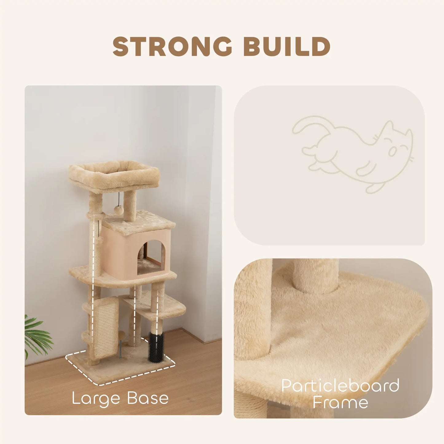 41 Inch Cat Tree, Scratching Posts, Bed, Condo, Grooming Brush, Platforms, Toys Cat Towers at Gallery Canada