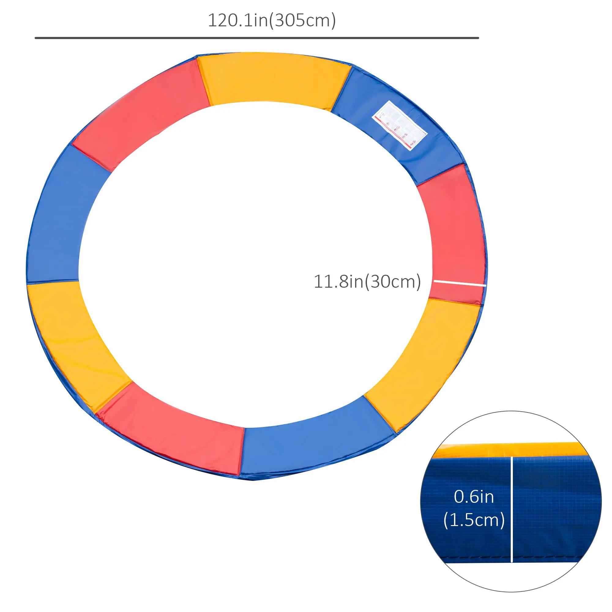 10ft Trampoline Replacement Safety Pad, Waterproof Spring Cover, Multicoloured Trampolines at Gallery Canada