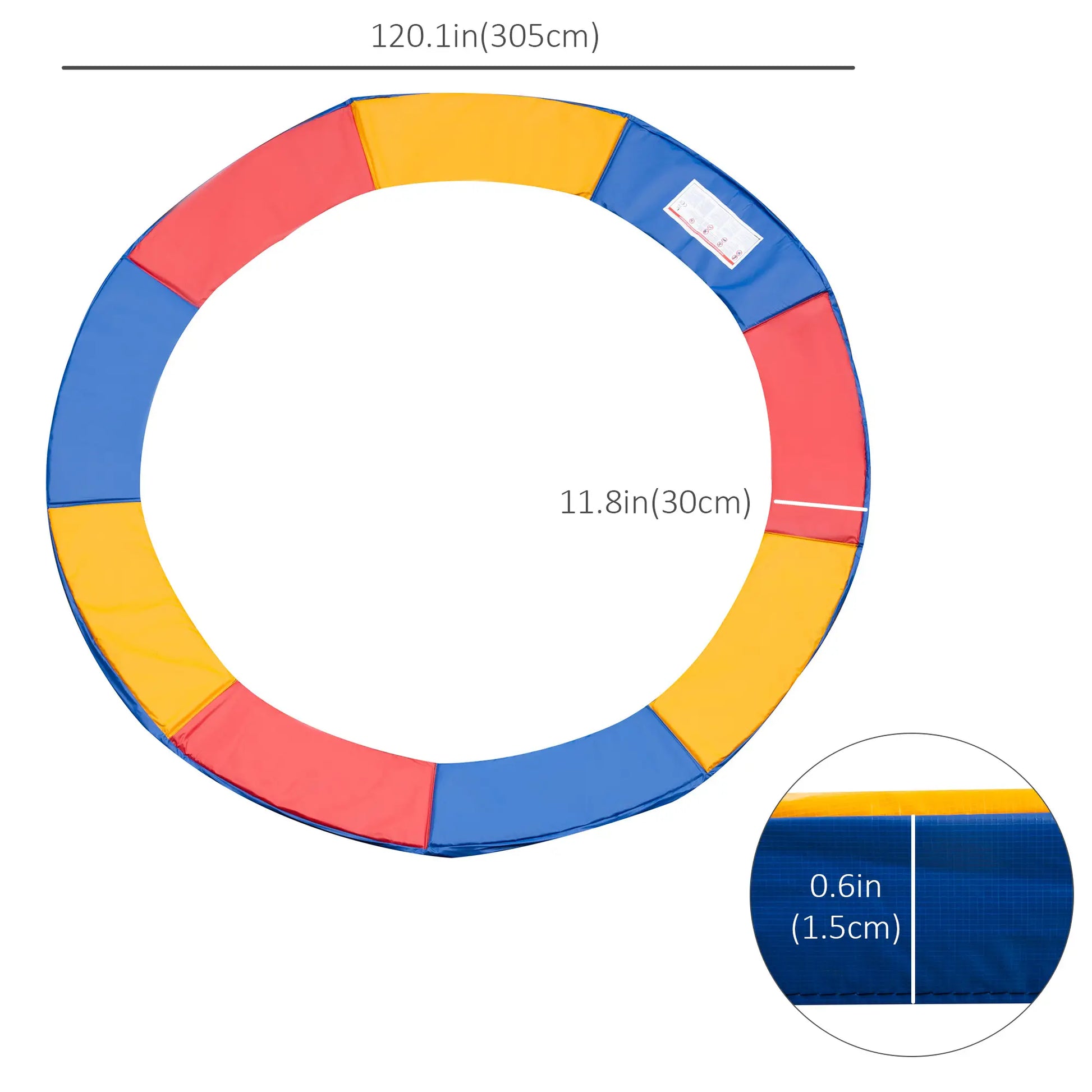 10ft Trampoline Replacement Safety Pad, Waterproof Spring Cover, Multicoloured Trampolines at Gallery Canada