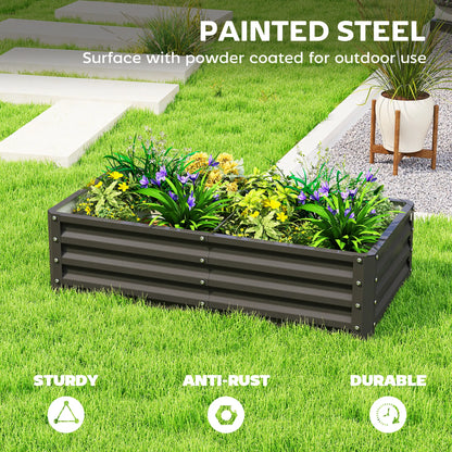 Galvanized Raised Garden Bed, Planter Box, 4' x 2' x 1', Black Galvanized Planter Boxes at Gallery Canada