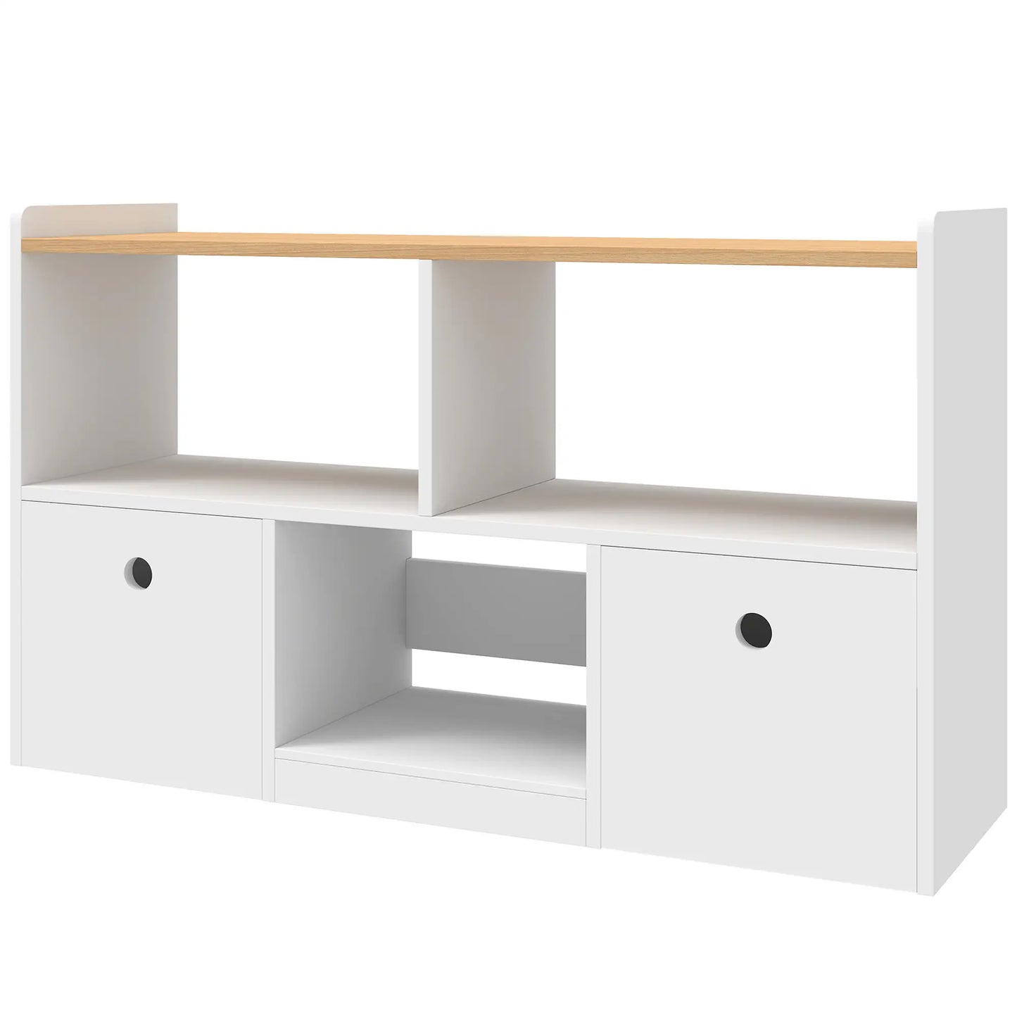 Toy Storage Organizer, 2 Drawers 3 Cubbies, White