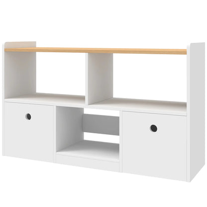 Toy Storage Organizer, 2 Drawers 3 Cubbies, White
