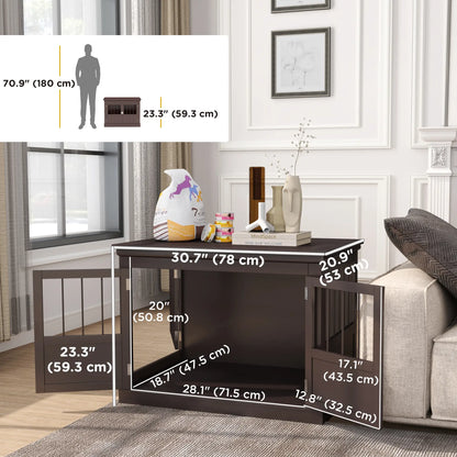 31" Dog Crate End Table, Three Doors, Small Dogs, Coffee Houses, Kennels & Pens at Gallery Canada