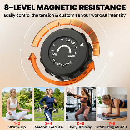 Folding Exercise Bike, 8-Level Magnetic Resistance, Adjustable Seat, Pink Exercise & Stationary Bikes at Gallery Canada