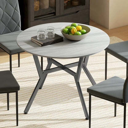 35" Round Dining Table, Steel Frame, Small Kitchen Table, Grey Dining Tables at Gallery Canada