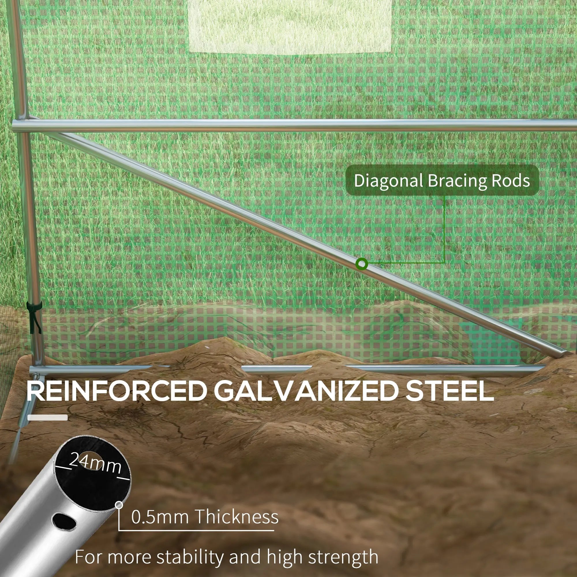20' x 10' Walk-in Greenhouse, Sprinkler System, Roll-up Door, 12 Mesh Windows, Green Tunnel Greenhouses at Gallery Canada