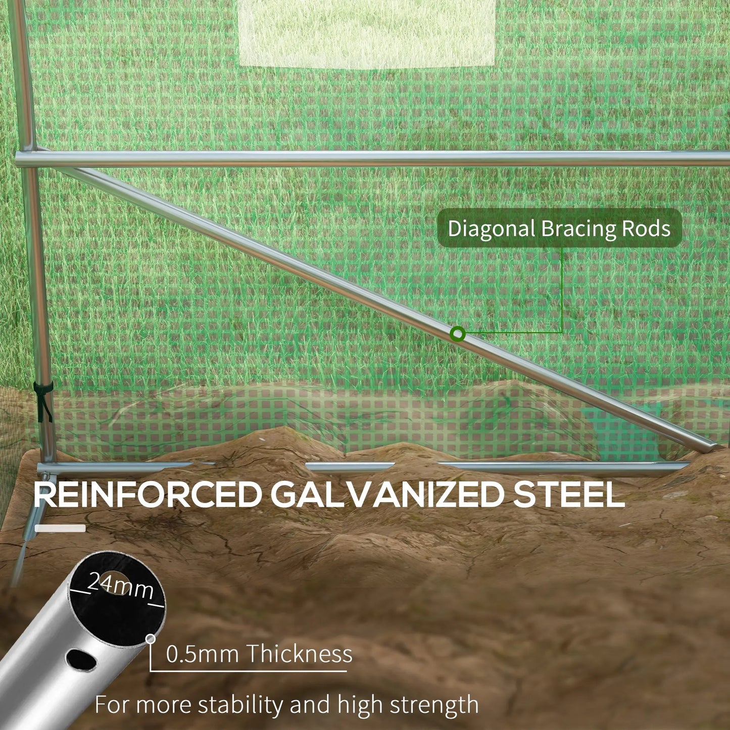20' x 10' Walk-in Greenhouse, Sprinkler System, Roll-up Door, 12 Mesh Windows, Green Tunnel Greenhouses at Gallery Canada