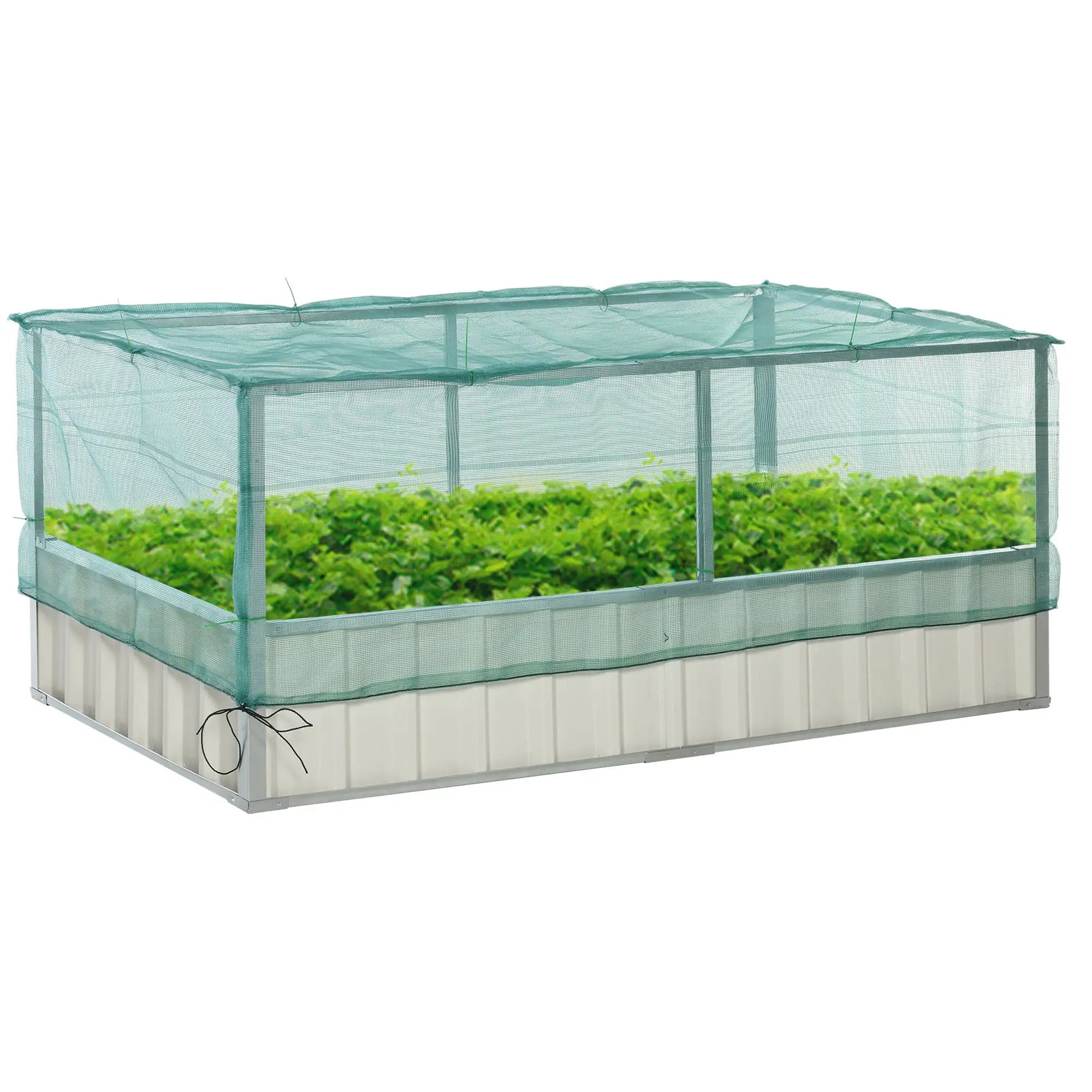 Raised Garden Bed, 5.7 x 3 x 2.3ft Steel Planter Box, Green Galvanized Planter Boxes Green, Cream at Gallery Canada