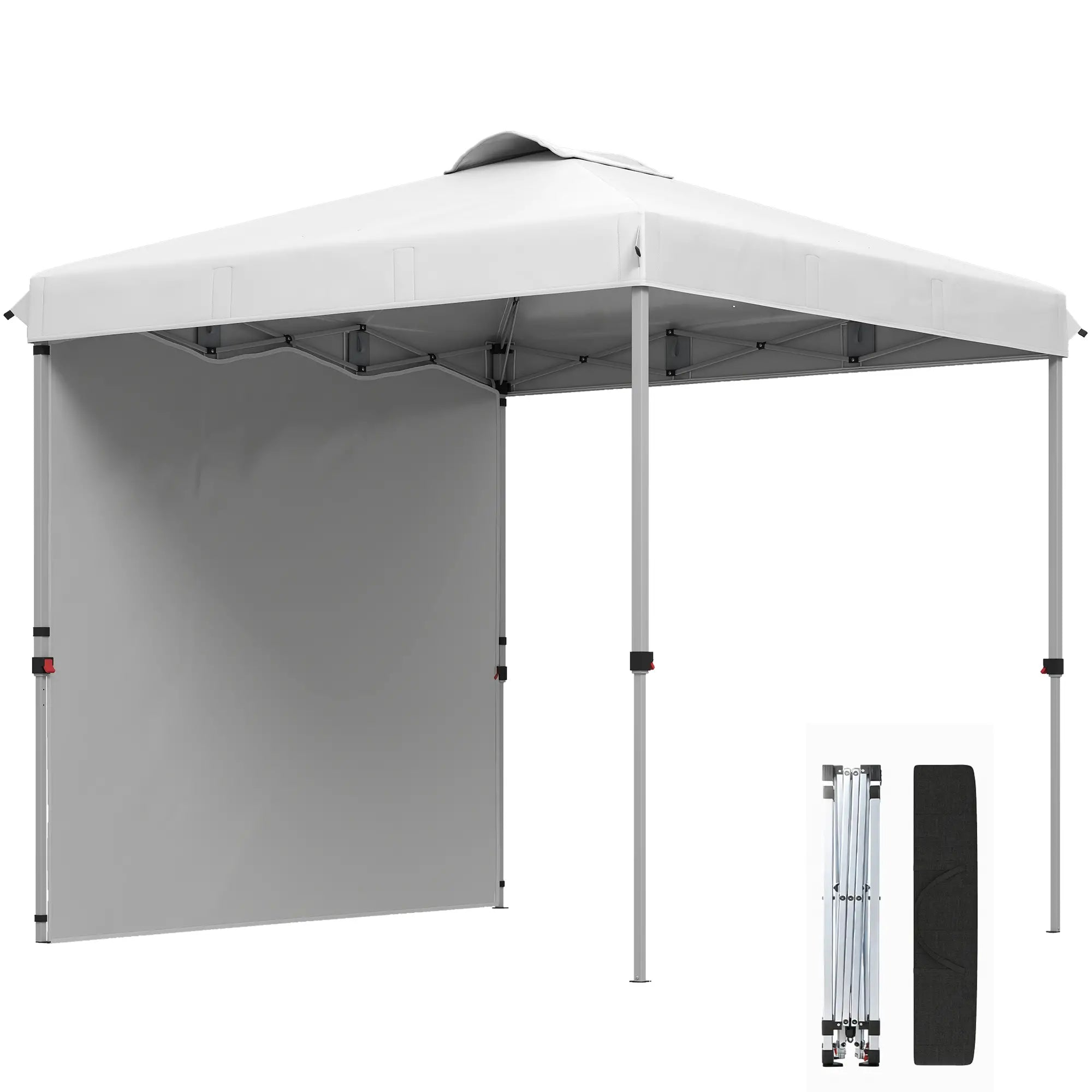 8 x 8 ft Pop Up Canopy, With Sidewall, Carry Bag, Sand Bags, White Pop Up Canopies at Gallery Canada